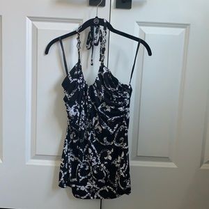 Halter style patterned tank top